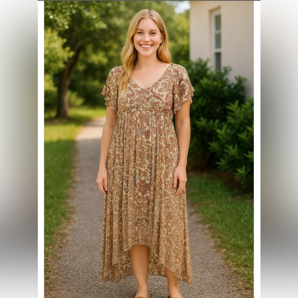 Sundance Boho Floral Midi Dress Size 8